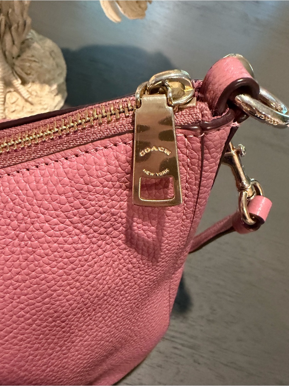 Coach Chelsea Pebbled Leather Shoulder Bag Shadow Pink D1892-56819 - Picture 7 of 16